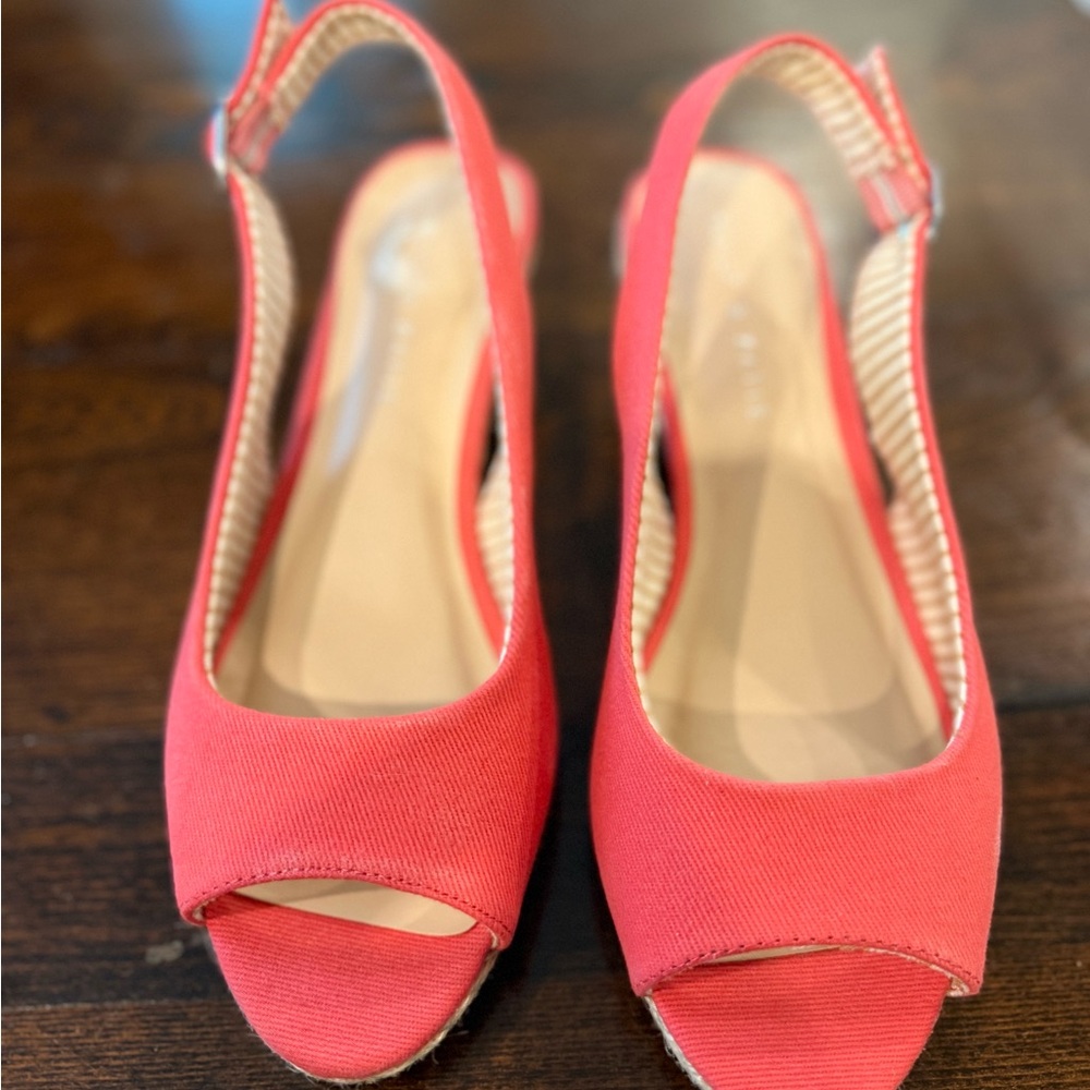 Kelly & Katie Pink Wedge Slingback Sandals